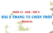 Bài 2 trang 73 Toán 11 Tập 2 Chân trời sáng tạo
